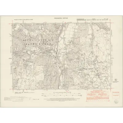 1949 Map of Denbighshire XVI.SW, 1954 Print