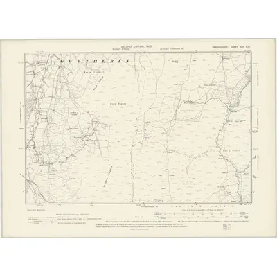 1899 Map of Denbighshire XVII.NW, 1900 Print