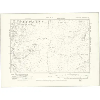 1910 Map of Denbighshire XVII.NW, 1915 Print