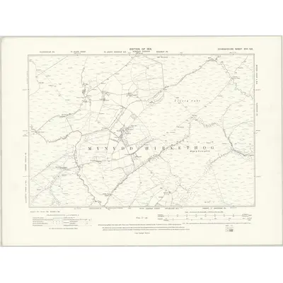 1910 Map of Denbighshire XVII.SE, 1914 Print