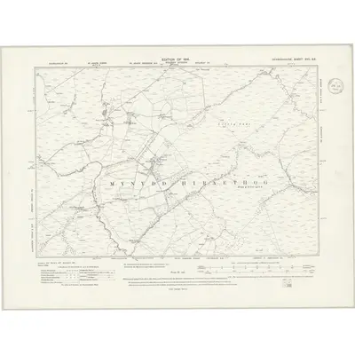1910 Map of Denbighshire XVII.SE, 1940 Print