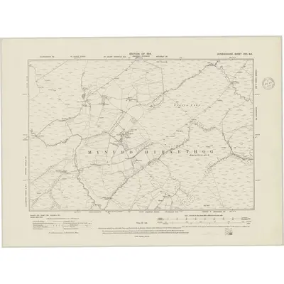 1910 Map of Denbighshire XVII.SE, 1948 Print