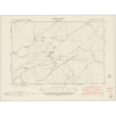 1949 Map of Denbighshire XVII.SE, 1953 Print
