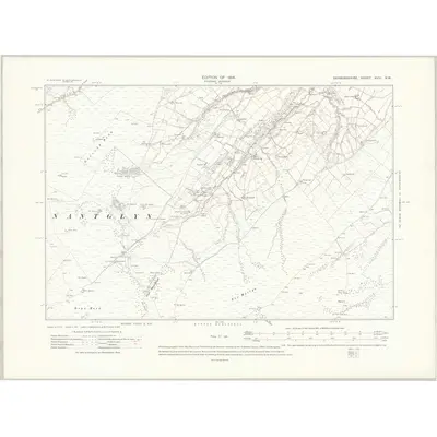1910 Map of Denbighshire XVIII.NW, 1914 Print