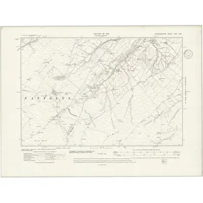 1910 Map of Denbighshire XVIII.NW, 1936 Print
