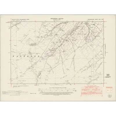 1949 Map of Denbighshire XVIII.NW, 1953 Print