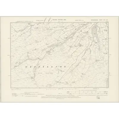 1899 Map of Denbighshire XVIII.SE, 1900 Print