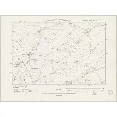 1910 Map of Denbighshire XVIII.SW, 1948 Print