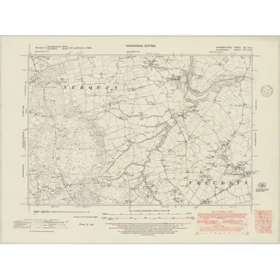 1938 Map of Denbighshire XX.NE, 1948 Print
