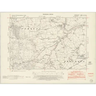 1949 Map of Denbighshire XX.NE, 1954 Print