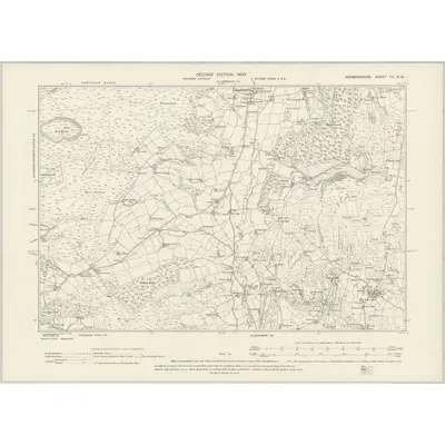 1898 Map of Denbighshire XX.NW, 1900 Print
