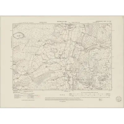 1910 Map of Denbighshire XX.NW, 1951 Print