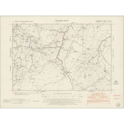 1949 Map of Denbighshire XX.SE, 1954 Print