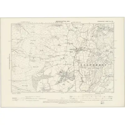 1898 Map of Denbighshire XX.SW, 1900 Print