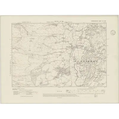 1910 Map of Denbighshire XX.SW, 1948 Print