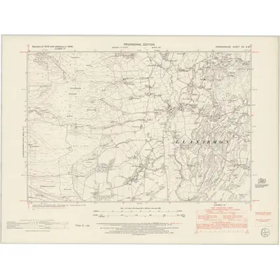1949 Map of Denbighshire XX.SW, 1953 Print
