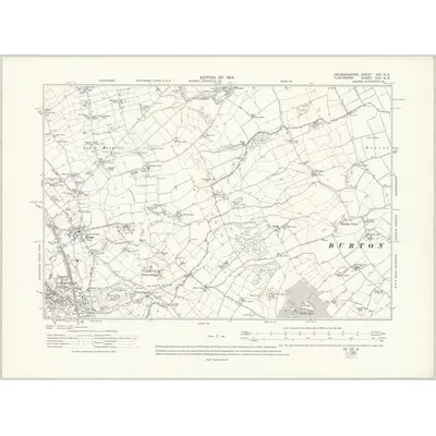1909 Map of Denbighshire XXI.NE, 1914 Print