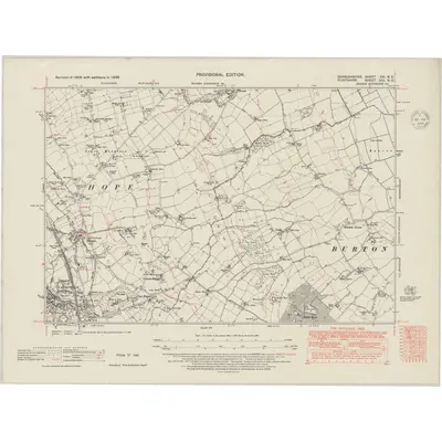 1938 Map of Denbighshire XXI.NE, 1948 Print