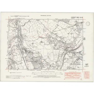 1938 Map of Denbighshire XXI.SE, 1946 Print