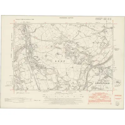 1949 Map of Denbighshire XXI.SE, 1954 Print