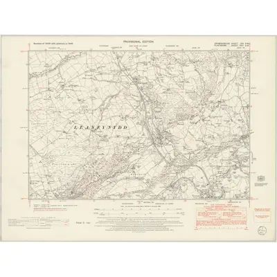 1949 Map of Denbighshire XXI.SW, 1954 Print