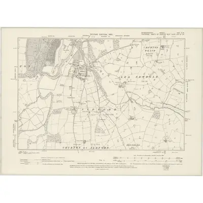 1887 Map of Denbighshire XXII.NE, 1900 Print