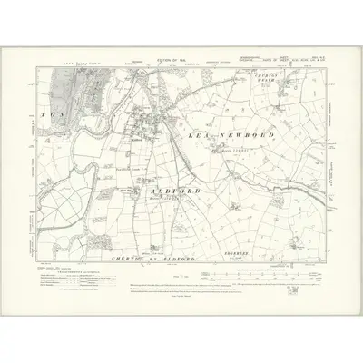 1909 Map of Denbighshire XXII.NE, 1915 Print