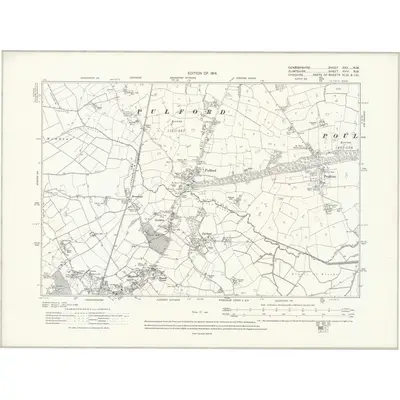 1909 Map of Denbighshire XXII.NW, 1914 Print