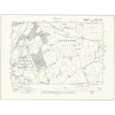 1909 Map of Denbighshire XXII.SW, 1914 Print