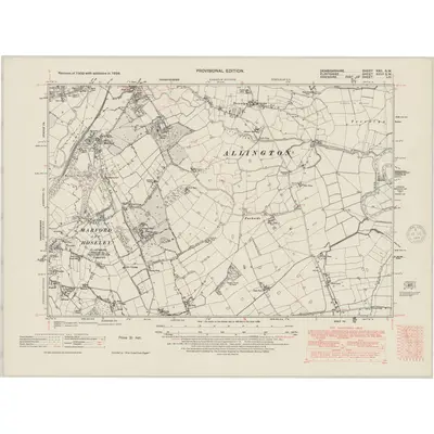 1938 Map of Denbighshire XXII.SW, 1948 Print