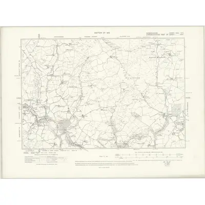 1910 Map of Denbighshire XXIII.NE, 1915 Print