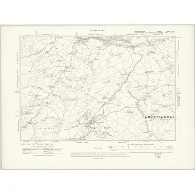 1910 Map of Denbighshire XXIII.SE, 1915 Print