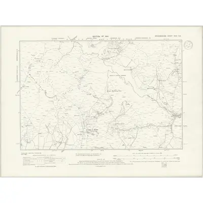 1910 Map of Denbighshire XXIV.NE, 1937 Print