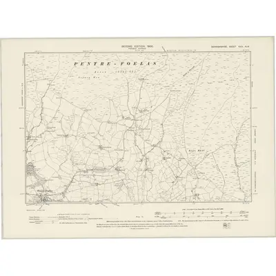 1899 Map of Denbighshire XXIV.NW, 1900 Print