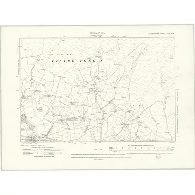 1910 Map of Denbighshire XXIV.NW, 1915 Print