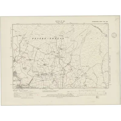 1910 Map of Denbighshire XXIV.NW, 1948 Print