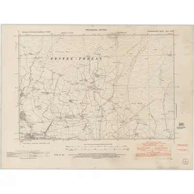 1949 Map of Denbighshire XXIV.NW, 1953 Print