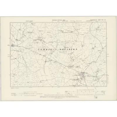 1899 Map of Denbighshire XXIV.SE, 1900 Print