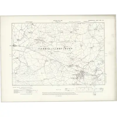 1910 Map of Denbighshire XXIV.SE, 1914 Print