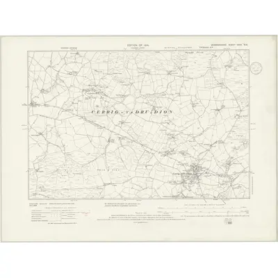 1910 Map of Denbighshire XXIV.SE, 1936 Print