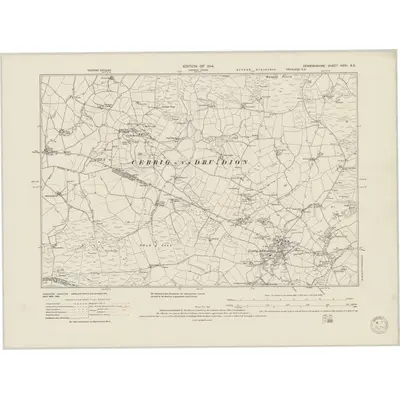 1910 Map of Denbighshire XXIV.SE, 1950 Print