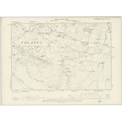 1899 Map of Denbighshire XXIV.SW, 1900 Print