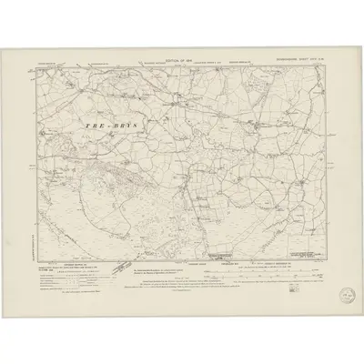 1910 Map of Denbighshire XXIV.SW, 1950 Print