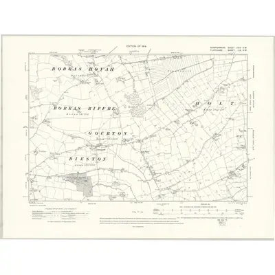1909 Map of Denbighshire XXIX.NW, 1914 Print