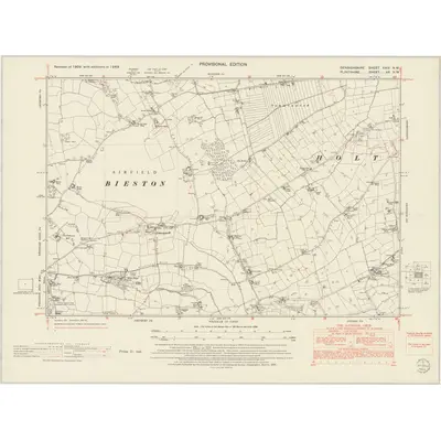 1949 Map of Denbighshire XXIX.NW, 1954 Print