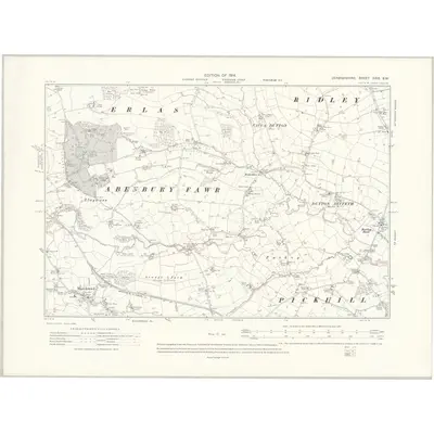 1909 Map of Denbighshire XXIX.SW, 1914 Print