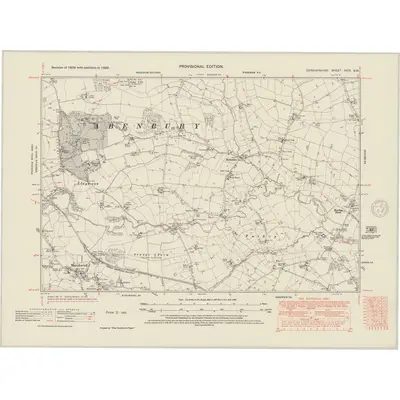 1938 Map of Denbighshire XXIX.SW, 1948 Print