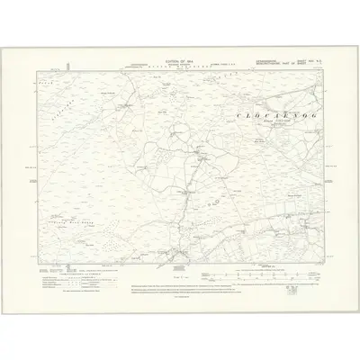 1910 Map of Denbighshire XXV.NE, 1914 Print