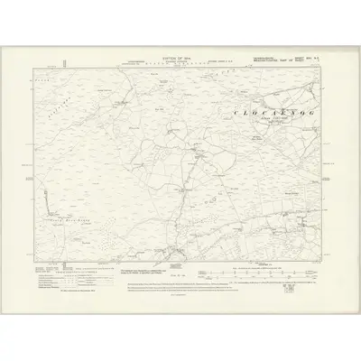 1910 Map of Denbighshire XXV.NE, 1931 Print