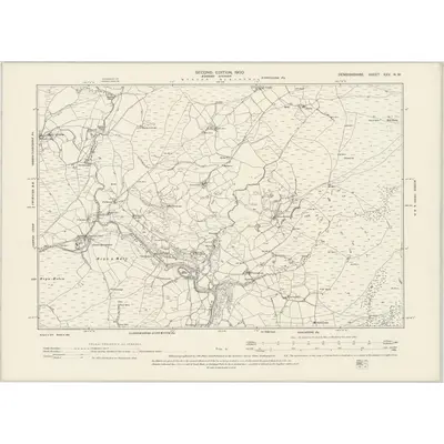 1899 Map of Denbighshire XXV.NW, 1900 Print